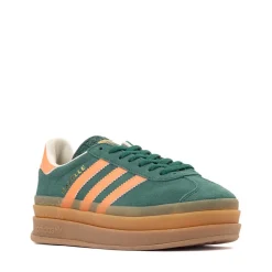 adidas Gazelle Bold Athletic Shoe - Big Kid - Collegiate Green / Signal Coral / Cream White