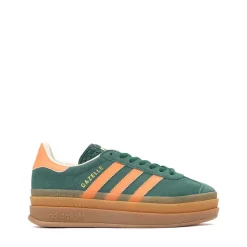 adidas Gazelle Bold Athletic Shoe - Big Kid - Collegiate Green / Signal Coral / Cream White