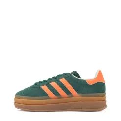 adidas Gazelle Bold Athletic Shoe - Big Kid - Collegiate Green / Signal Coral / Cream White