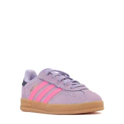 adidas Gazelle Indoor Comfort Closure Elastic Lace Athletic Shoe - Baby / Toddler - Powder Plum / Lucid Pink / Gum