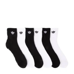 adidas Originals Trefoil 2.0 Quarter Socks 6 Pack - White / Black