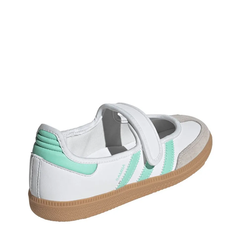adidas Samba Jane Athletic Shoe - Big Kid - Cloud White / Easy Green / Gum