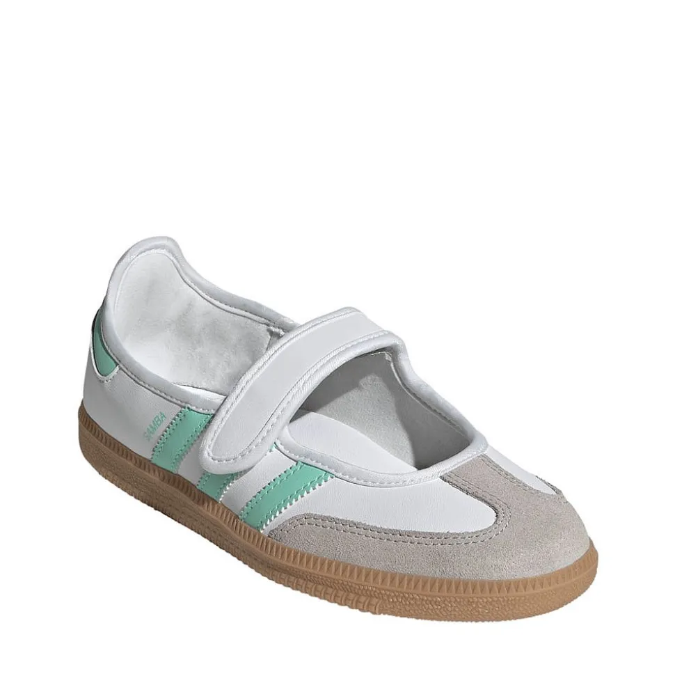 adidas Samba Jane Athletic Shoe - Big Kid - Cloud White / Easy Green / Gum