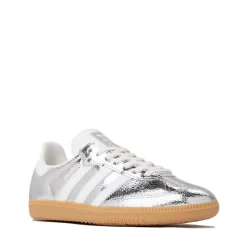 adidas Samba OG Athletic Shoe - Big Kid - Silver Metallic / Cloud White / Core White