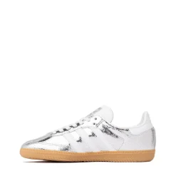 adidas Samba OG Athletic Shoe - Big Kid - Silver Metallic / Cloud White / Core White