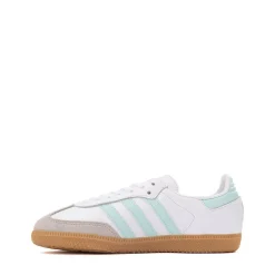 adidas Samba OG Athletic Shoe - Big Kid - White / Semi Flash Aqua / Gum