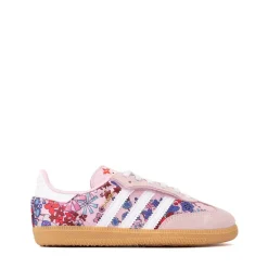 adidas x Liberty London Samba OG Comfort Closure Elastic Lace Athletic Shoe - Little Kid - Clear Pink / Cloud White / Gum