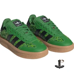 adidas x Minecraft Samba XLG Athletic Shoe - Big Kid - Green / Core Black / Cloud White