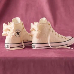Converse Chuck Taylor All Star Bow Crochet High-Top Sneaker - Egret