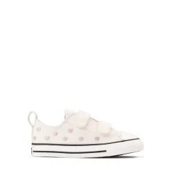 Converse Chuck Taylor All Star Hearts Easy-On Low-Top Sneaker - Baby / Toddler - Vintage White / New Found Bloom