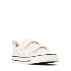Converse Chuck Taylor All Star Hearts Easy-On Low-Top Sneaker - Baby / Toddler - Vintage White / New Found Bloom