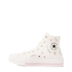 Converse Chuck Taylor All Star Lift Boho Floral High-Top Sneaker - Big Kid - Vintage White / Summit Pink