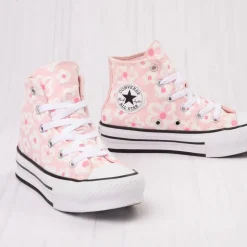 Converse Chuck Taylor All Star Lift High-Top Sneaker - Big Kid - Pink / Flocked Flowers