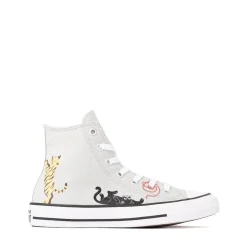 Converse Chuck Taylor All Star Pet Pack High-Top Sneaker - Big Kid - Rainwashed Grey / Cats