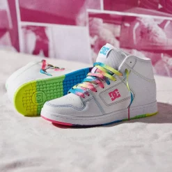 DC Manteca 4 Hi Skate Shoe - Little Kid / Big Kid - White / Rainbow