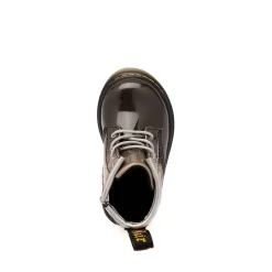 Dr. Martens 1460 4-Eye Patent Boot - Baby / Toddler - Black / Silver Gradient