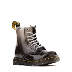 Dr. Martens 1460 8-Eye Patent Boot - Toddler - Black / Silver Gradient