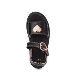 Dr. Martens Marlowe II Hearts Sandal - Little Kid / Big Kid - Black / Powder Pink