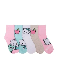 Hello Kitty® Apple Quarter Socks 5 Pack - Little Kid - Multicolor