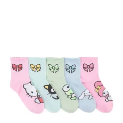 Hello Kitty® & Friends Bow Top Crew Sock 5 Pack - Little Kid - Multicolor