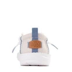 HEYDUDE Wally Summer Linen Casual Shoe - Baby / Toddler - White / Stone Grey