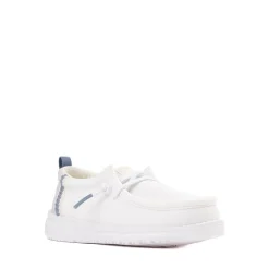 HEYDUDE Wally Summer Linen Casual Shoe - Baby / Toddler - White / Stone Grey