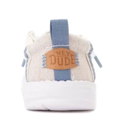 HEYDUDE Wally Summer Linen Casual Shoe - Little Kid / Big Kid - White / Stone Grey