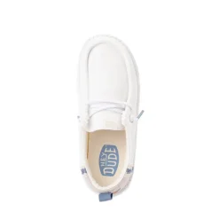 HEYDUDE Wally Summer Linen Casual Shoe - Little Kid / Big Kid - White / Stone Grey