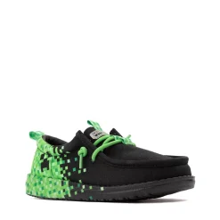 HEYDUDE x Minecraft Wally Funk Creeper Casual Shoe - Little Kid / Big Kid - Black