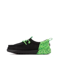 HEYDUDE x Minecraft Wally Funk Creeper Casual Shoe - Little Kid / Big Kid - Black