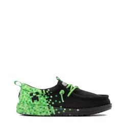 HEYDUDE x Minecraft Wally Funk Creeper Casual Shoe - Little Kid / Big Kid - Black