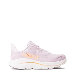 HOKA Clifton 10 Athletic Shoe - Big Kid - Lilac Cream / Tangerine Glow