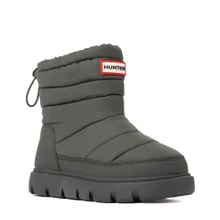 Hunter Cuddle Lug Sole Insulated Waterproof Snow Bootie - Little Kid / Big Kid - Dark Green