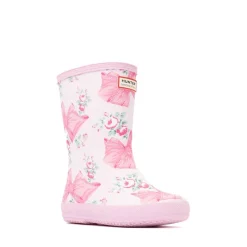 Hunter x LoveShackFancy First Classic Rain Boot - Toddler / Little Kid - Rose Beaux / Mint Pink