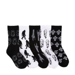 Icon Crew Socks 5 Pack - Little Kid - Black / White