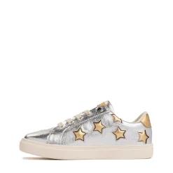 Kurt Geiger Mini Lane Star Sneaker - Little Kid / Big Kid - Silver / Gold