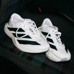 Mens adidas Adizero EVO SL Athletic Shoe - White / Core Black / White