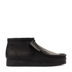 Mens Clarks Wallabee EVO Chukka Boot - Black Leather