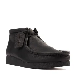 Mens Clarks Wallabee EVO Chukka Boot - Black Leather