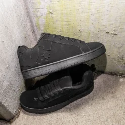 Mens DC Court Graffik Skate Shoe - Black Monochrome