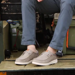 Mens HEYDUDE Paul Slip-On Casual Shoe - Taupe Grey