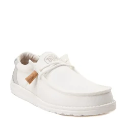 Mens HEYDUDE Wally Break Stitch Casual Shoe - Natural White