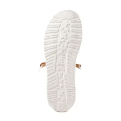 Mens HEYDUDE Wally Break Stitch Casual Shoe - Natural White