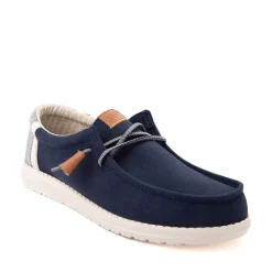 Mens HEYDUDE Wally Break Stitch Casual Shoe - Navy