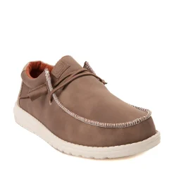 Mens HEYDUDE Wally Craft Leather Casual Shoe - Tan
