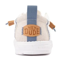Mens HEYDUDE Wally Craft Linen Slip-On Casual Shoe - White