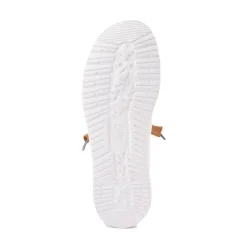 Mens HEYDUDE Wally Craft Linen Slip-On Casual Shoe - White