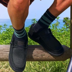 Mens HEYDUDE Wally Funk Casual Shoe - Black Monochrome