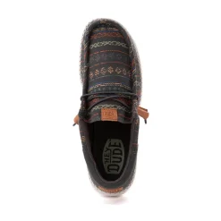 Mens HEYDUDE Wally Funk Slip-On Casual Shoe - Charcoal / Multicolor