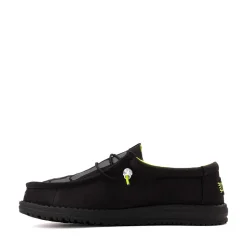 Mens HEYDUDE Wally Glow Skeleton Feet Slip-On Casual Shoe - Black